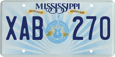MS license plate XAB270