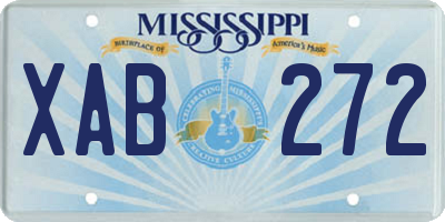 MS license plate XAB272