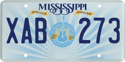 MS license plate XAB273