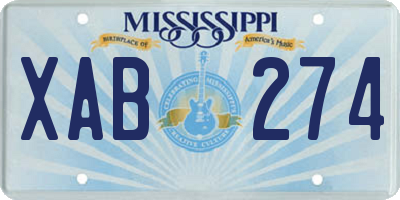 MS license plate XAB274