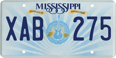 MS license plate XAB275