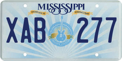 MS license plate XAB277