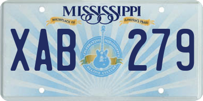 MS license plate XAB279