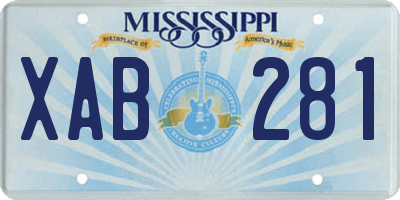 MS license plate XAB281