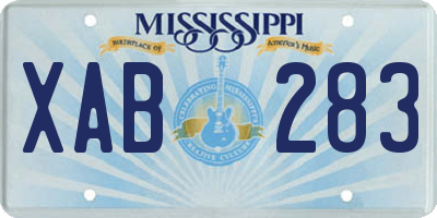 MS license plate XAB283