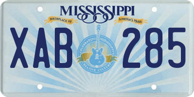 MS license plate XAB285