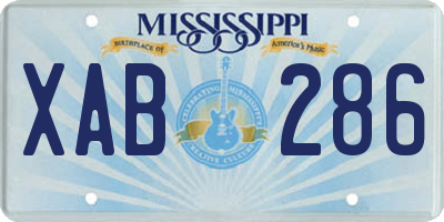 MS license plate XAB286