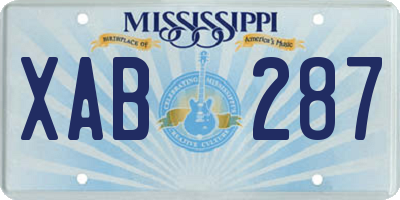 MS license plate XAB287