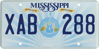 MS license plate XAB288