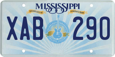 MS license plate XAB290