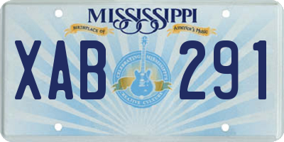 MS license plate XAB291
