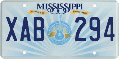 MS license plate XAB294