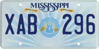 MS license plate XAB296