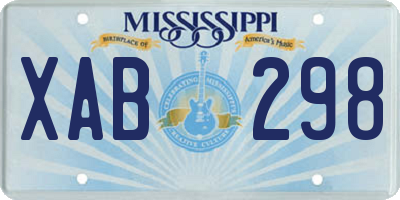 MS license plate XAB298