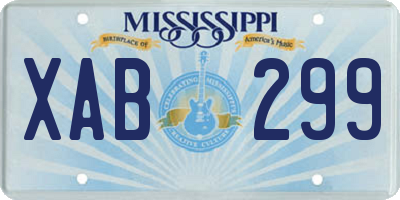 MS license plate XAB299