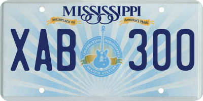 MS license plate XAB300