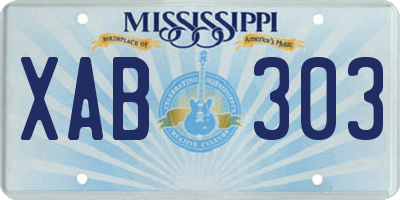 MS license plate XAB303