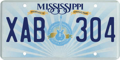MS license plate XAB304