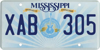 MS license plate XAB305