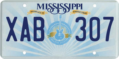 MS license plate XAB307