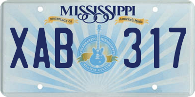 MS license plate XAB317