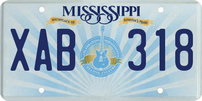 MS license plate XAB318