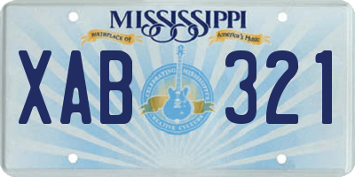 MS license plate XAB321