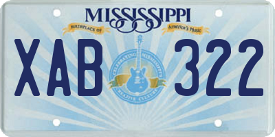 MS license plate XAB322
