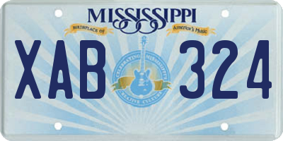MS license plate XAB324