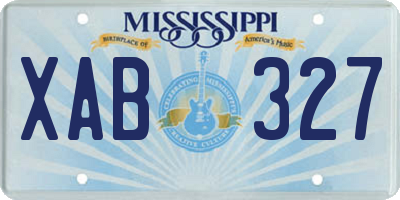 MS license plate XAB327