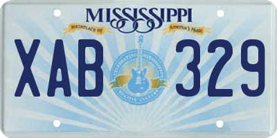 MS license plate XAB329