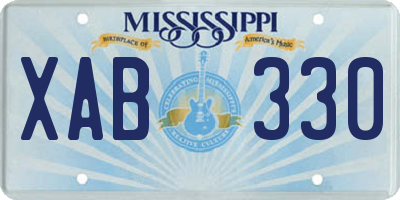MS license plate XAB330