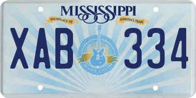 MS license plate XAB334