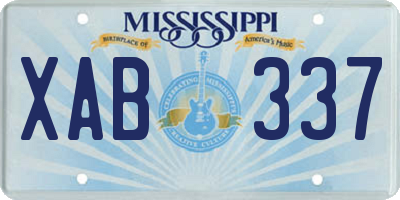 MS license plate XAB337