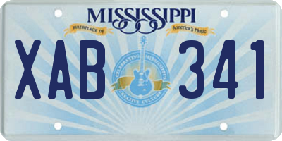 MS license plate XAB341