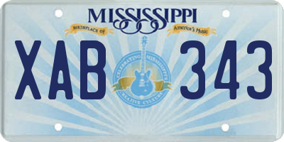 MS license plate XAB343