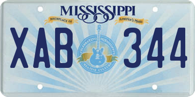 MS license plate XAB344