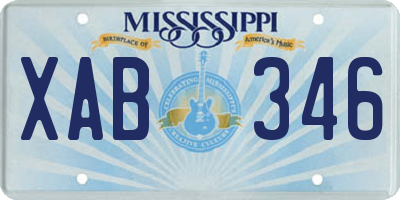 MS license plate XAB346