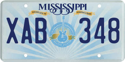 MS license plate XAB348