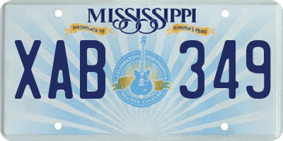 MS license plate XAB349