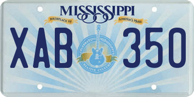 MS license plate XAB350
