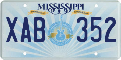 MS license plate XAB352