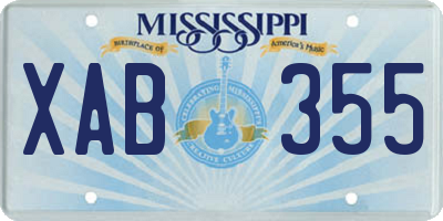 MS license plate XAB355