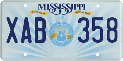 MS license plate XAB358