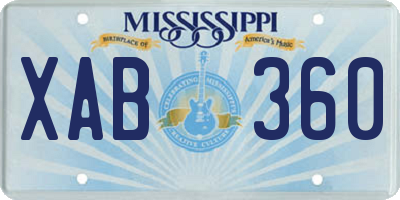 MS license plate XAB360