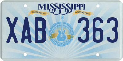 MS license plate XAB363