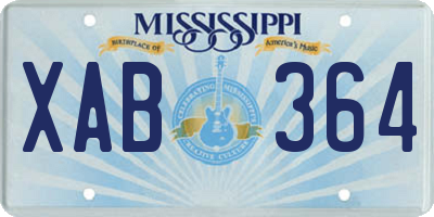 MS license plate XAB364