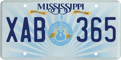 MS license plate XAB365