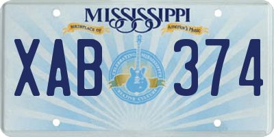 MS license plate XAB374