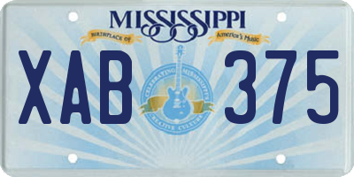 MS license plate XAB375